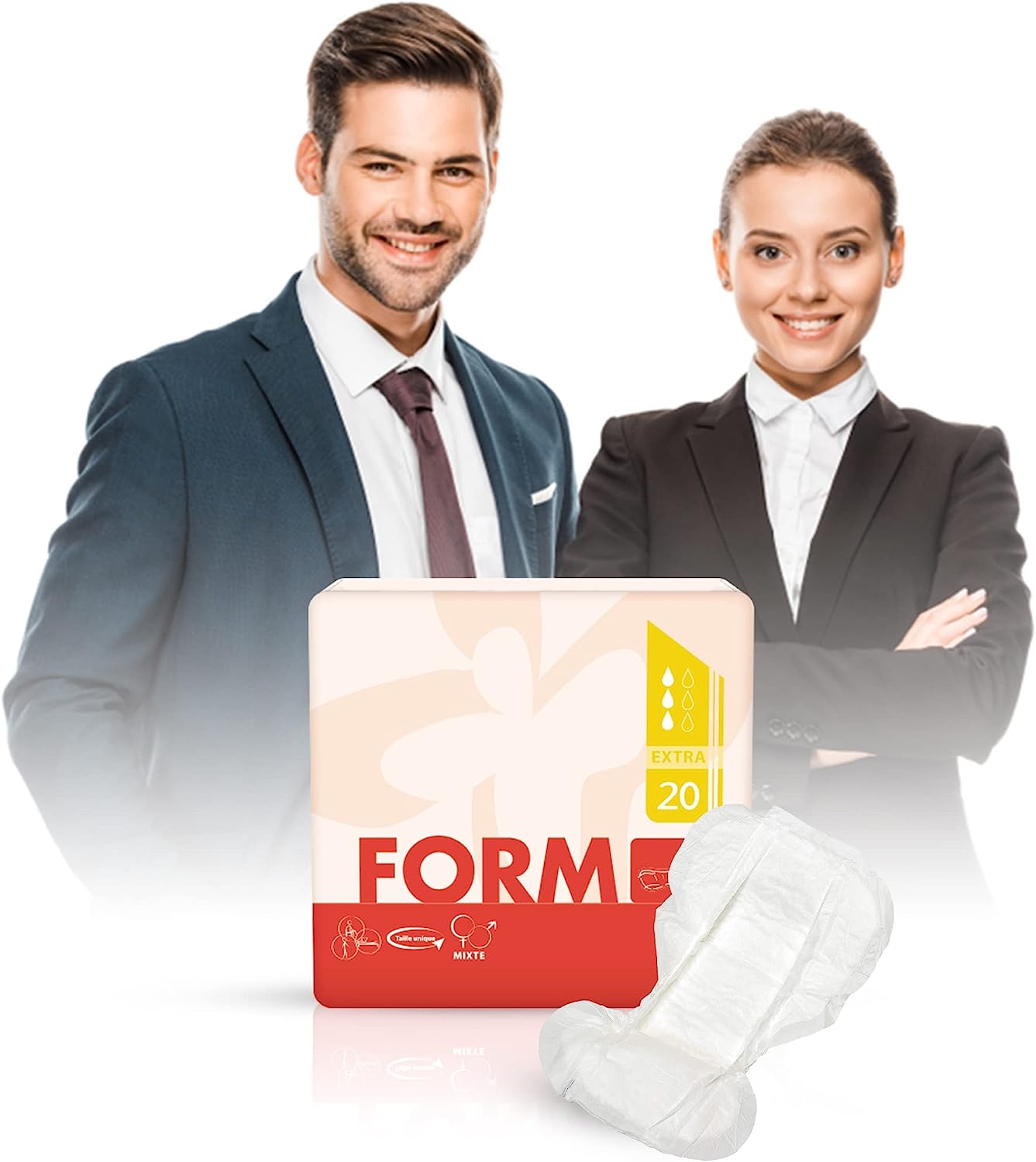 Incontinence Shaped Pads Form: Super Absorbent, (Qty: 20)