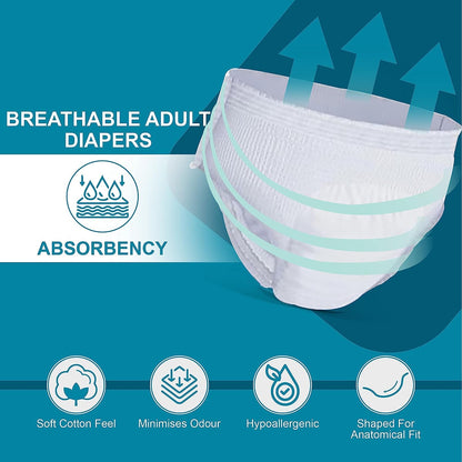 Adult Diapers Extra: Breathable, Unisex, (Qty: 14)