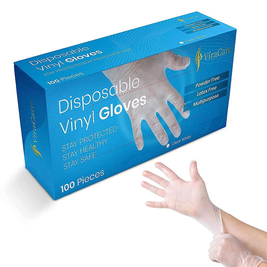 Clear Vinyl Disposable Gloves, M,L,XL (Qty: 100)