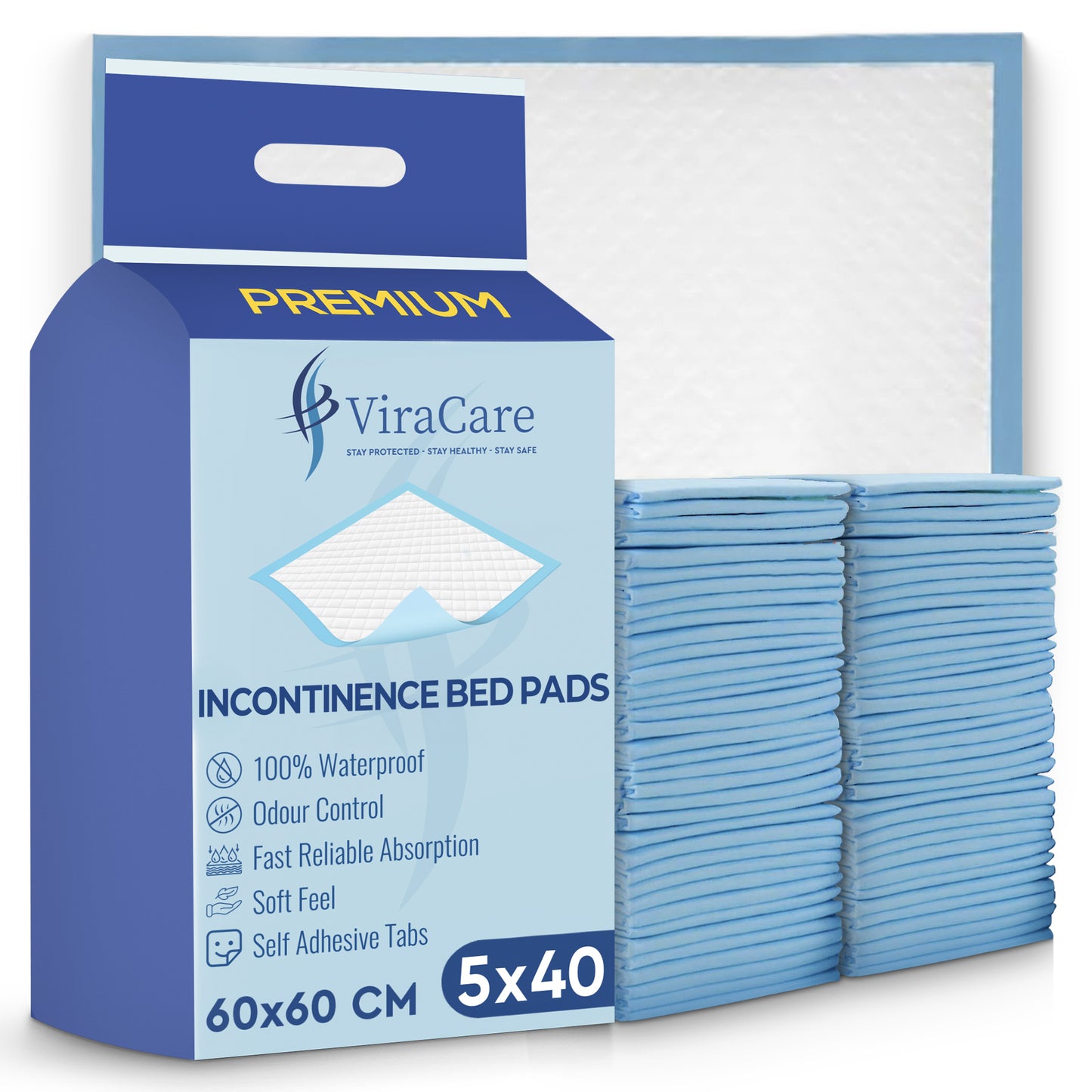 Premium Incontinence Bed Pads 60x60 cm (Qty: 200)