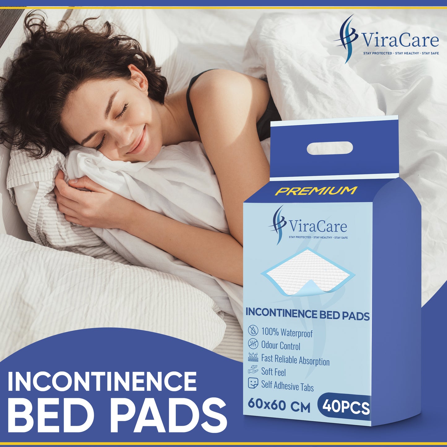 Premium Incontinence Bed Pads 60x60 cm (Qty: 200)