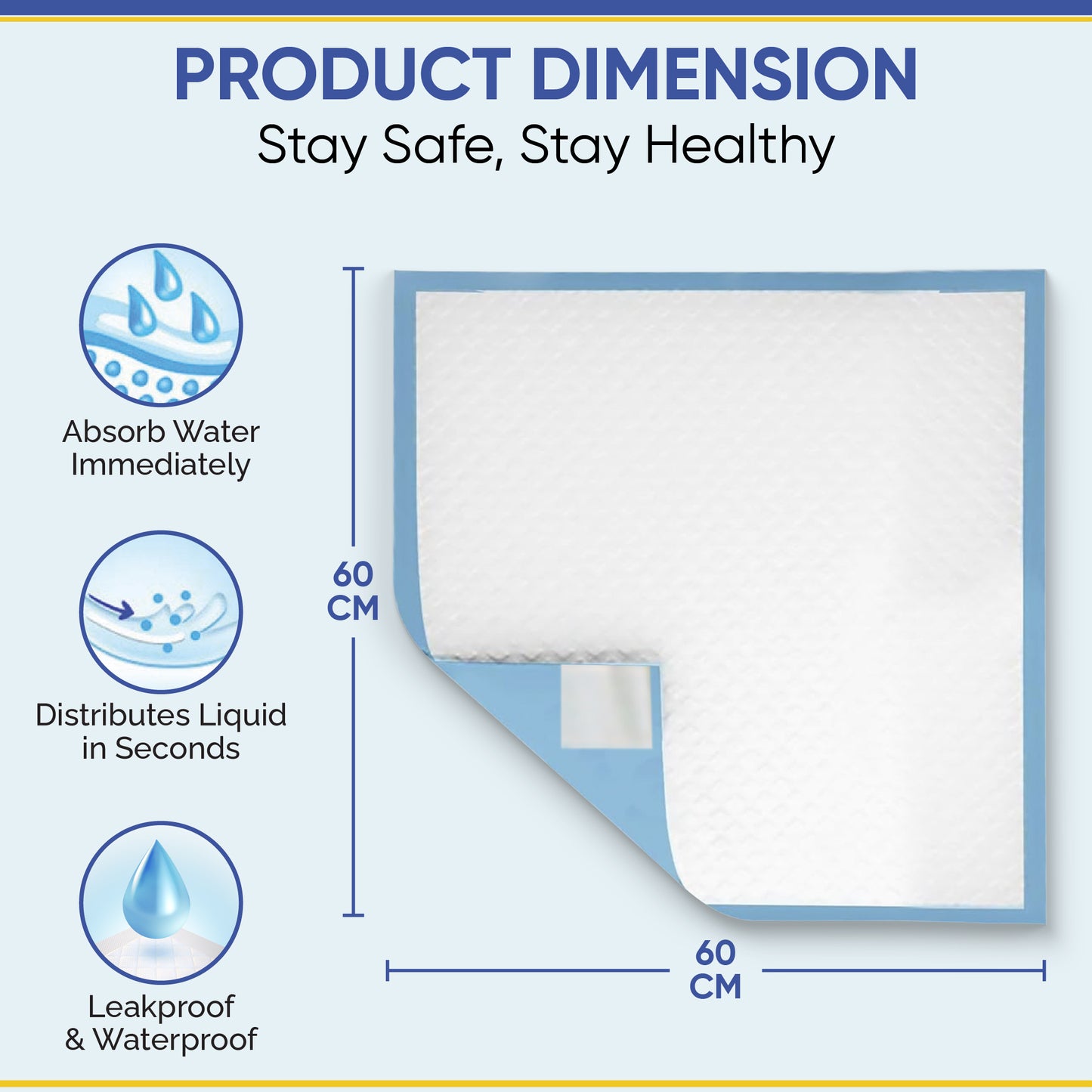 Premium Incontinence Bed Pads 60x60 cm (Qty: 200)