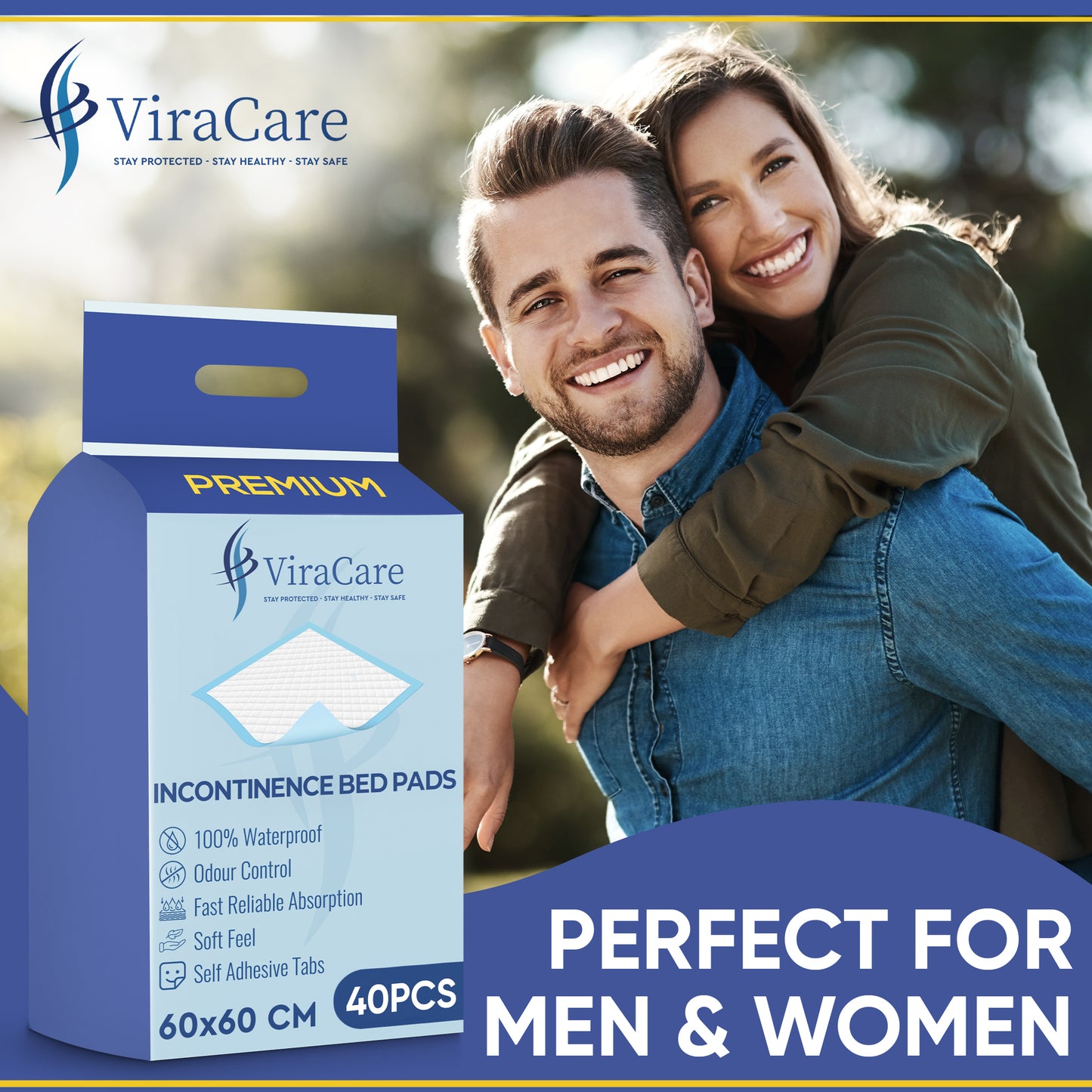Premium Incontinence Bed Pads 60x60 cm (Qty: 200)