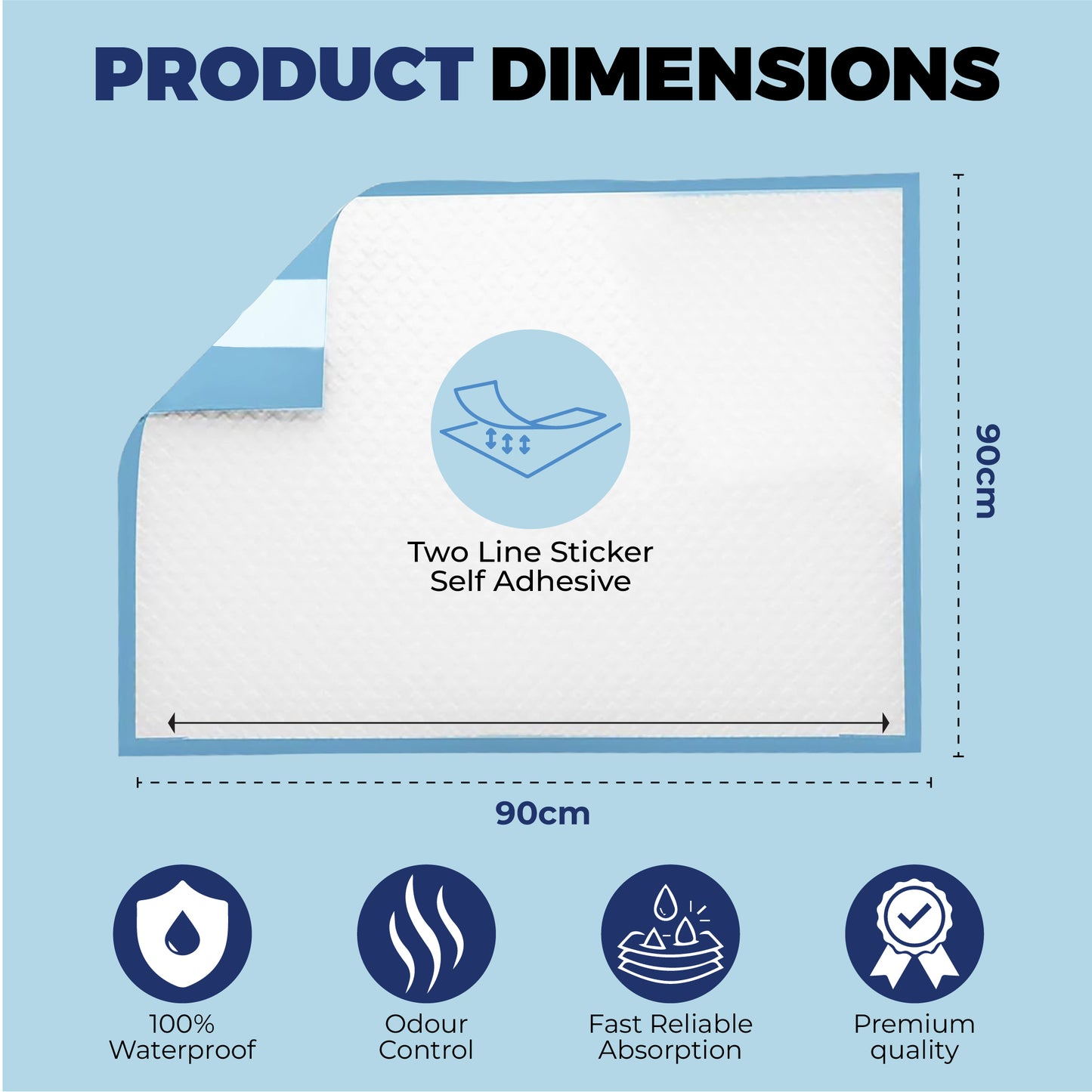 Premium Incontinence Bed Pads 90x90 cm (Qty: 105)