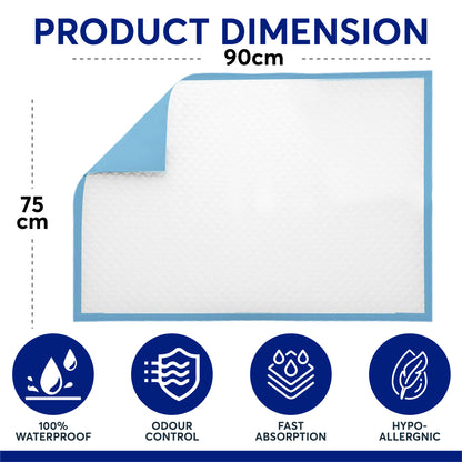 Incontinence Bed Pads 75x90 cm (Qty: 15)