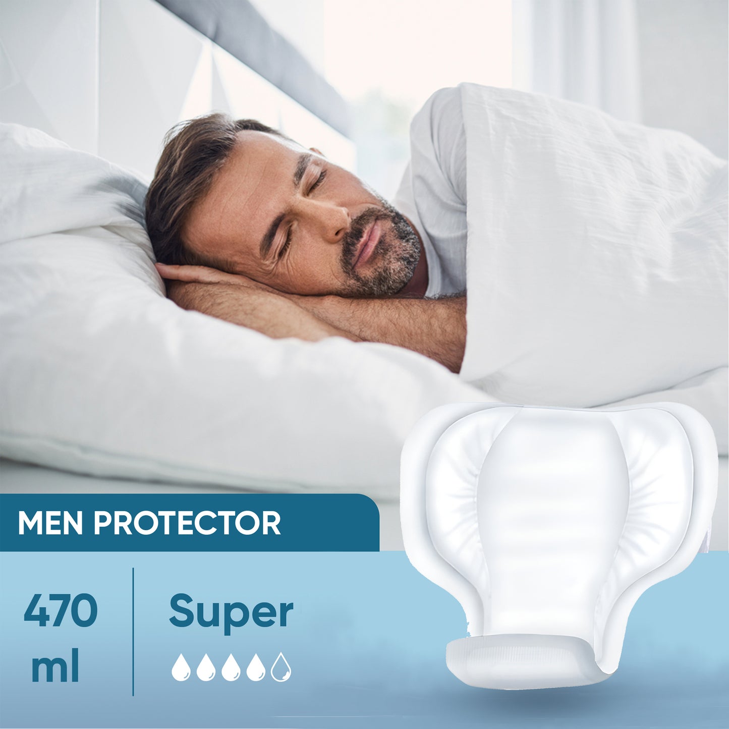 Men Pads Super: Extra Protection, Adhesive Strip, (Qty: 100)