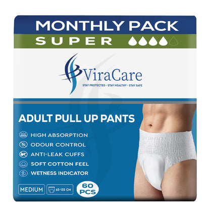 Adult Pull Ups Super Absorbent with Indicator, Unisex, (Qty: 60)