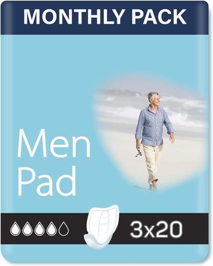 Men Pads Super: Extra Protection, Adhesive Strip, (Qty: 60)