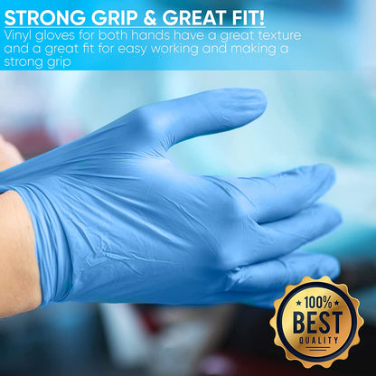 Blue Vinyl Disposable Gloves, M,L (Qty: 1 Pack of 1000)