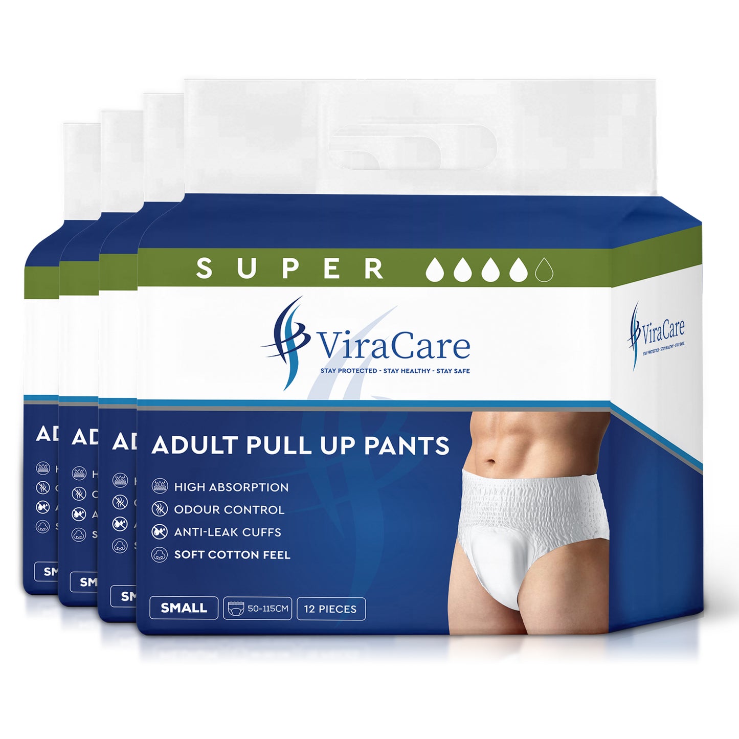 Adult Pull Ups Super Absorbent, Unisex, M, L, S (Qty: 48)