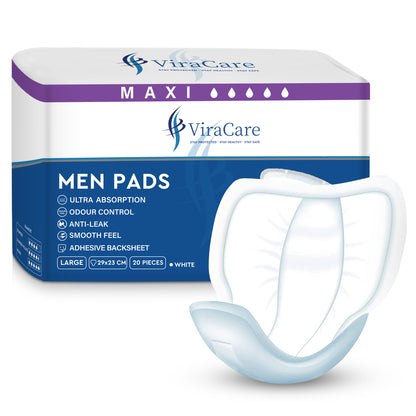 Maxi Men Pads: Advanced Absorption, Adhesive Backsheet, (Qty: 20)