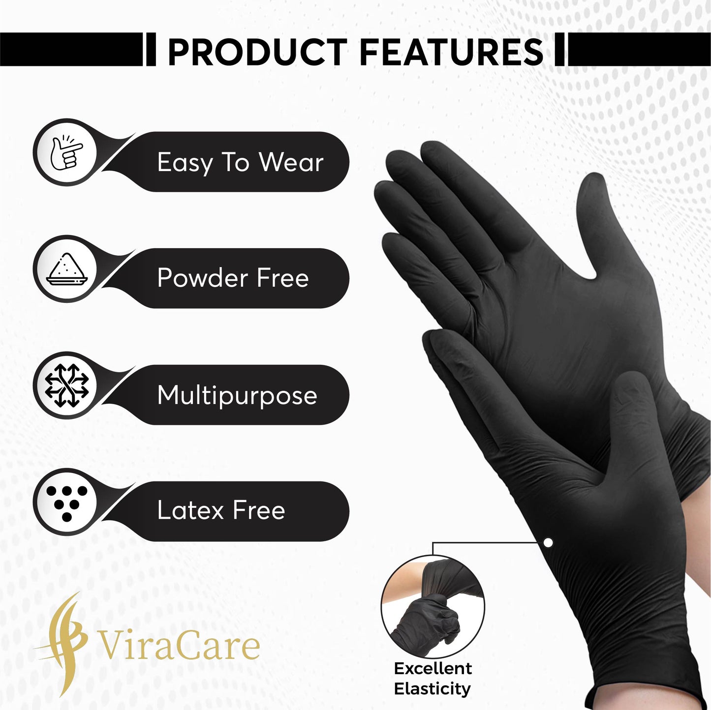 Black Nitrile Disposable Gloves M,L (Qty: 1000)