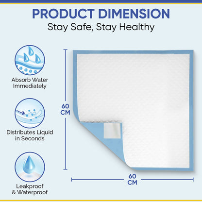 Premium Incontinence Bed Pads 60x60 cm (Qty: 200)