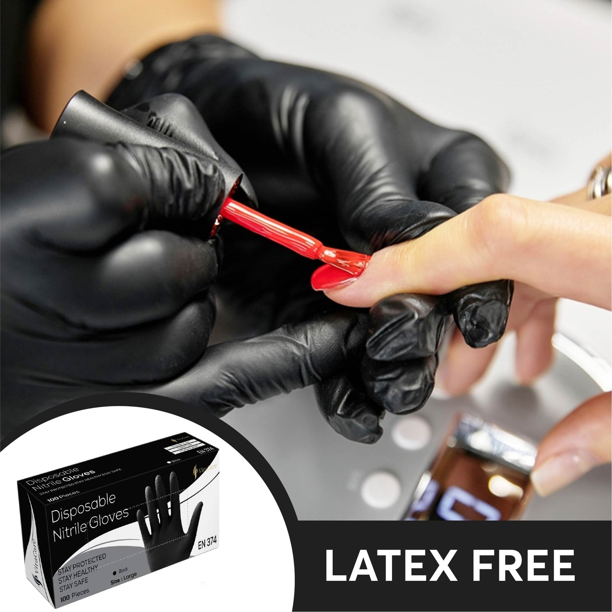 Black Nitrile Disposable Gloves M,L (Qty: 100) – ViraCare
