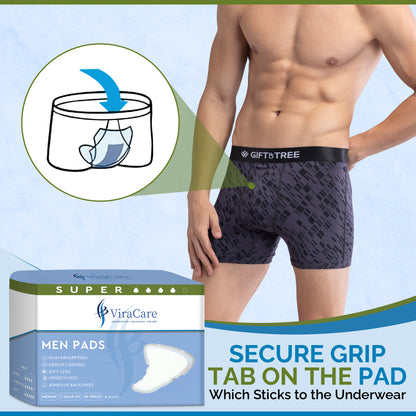 Super Men Pads: High Absorption, Adhesive Backsheet, (Qty: 20)