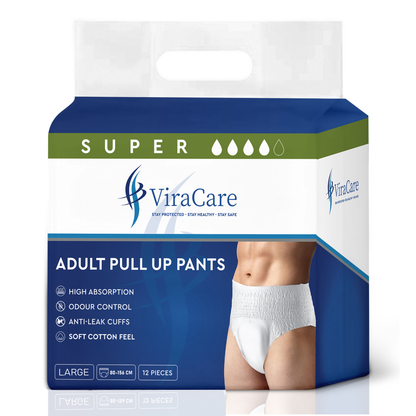 Adult Pull Ups Super Absorbent, Unisex, (Qty: 12)