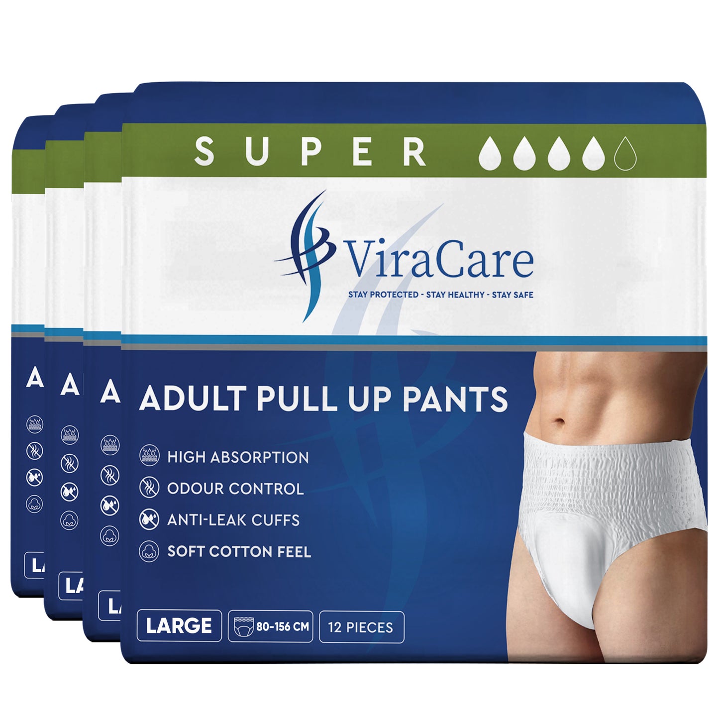 Adult Pull Ups Super Absorbent, Unisex, M, L, S (Qty: 48)