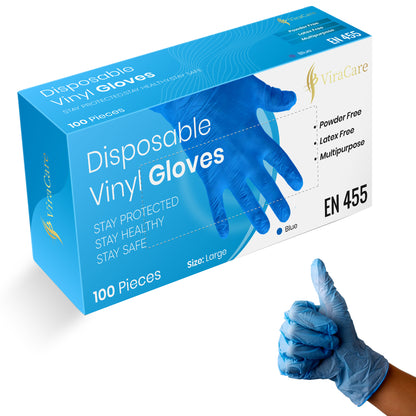 Blue Vinyl Disposable Gloves, M,L (Qty: 1 Pack of 1000)