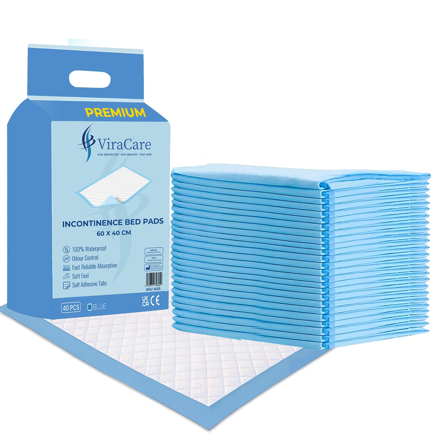 Premium Incontinence Bed Pads 60x40 cm (Qty: 40)