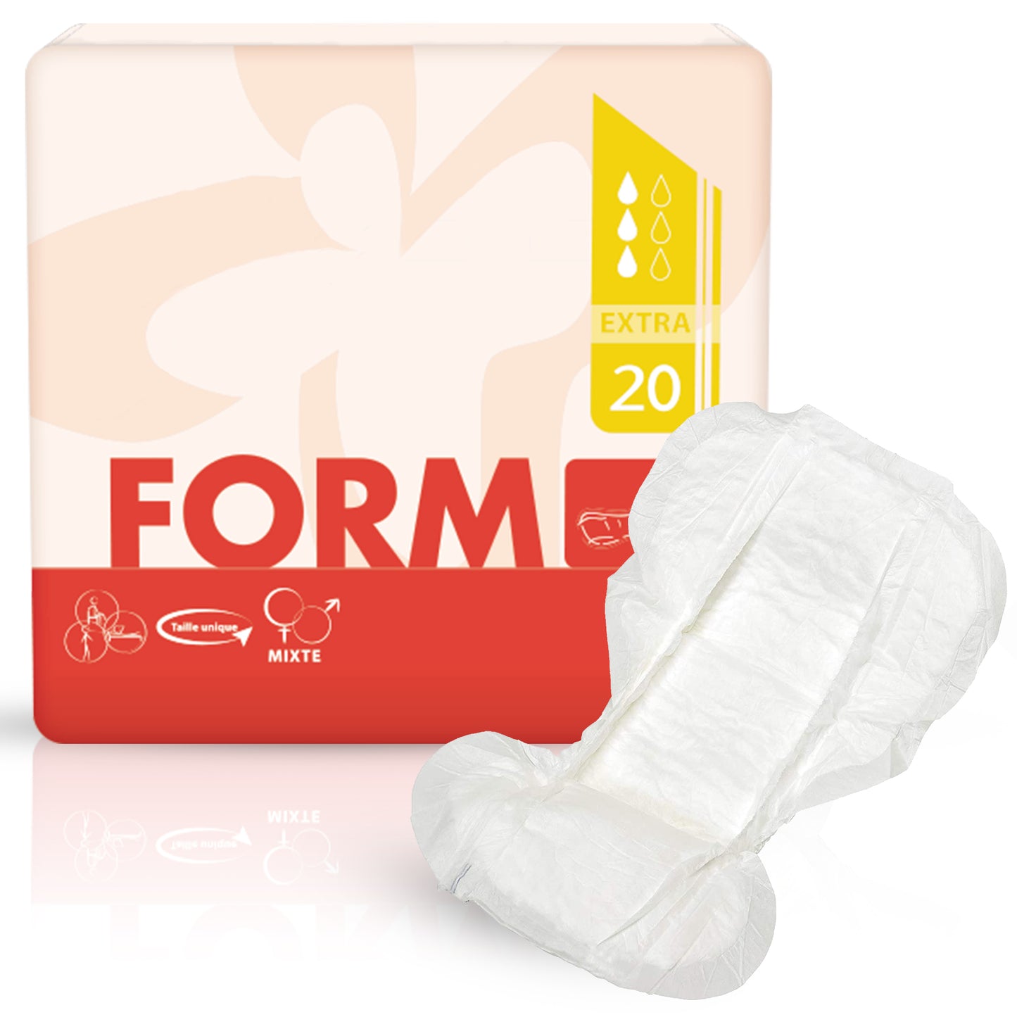 Incontinence Shaped Pads Form: Super Absorbent, (Qty: 20)