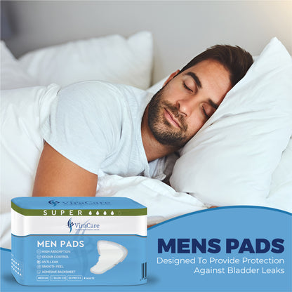 Men Pads: High Absorption, Adhesive Backsheet, (Qty: 25)