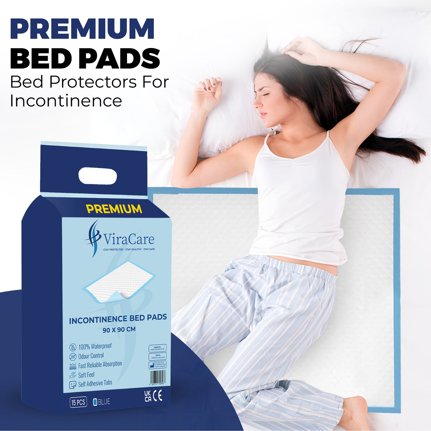 Premium Incontinence Bed Pads 90x90 cm (Qty: 15)