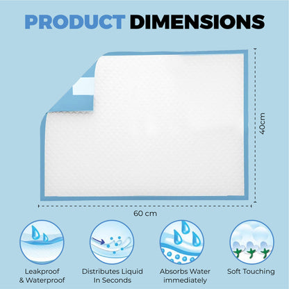 Premium Incontinence Bed Pads 60x40 cm (Qty: 40)