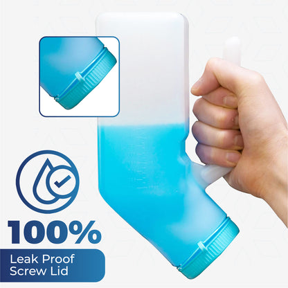 Male Urinal Bottle 1000ml, Glow in The Dark Lid (Qty:2)