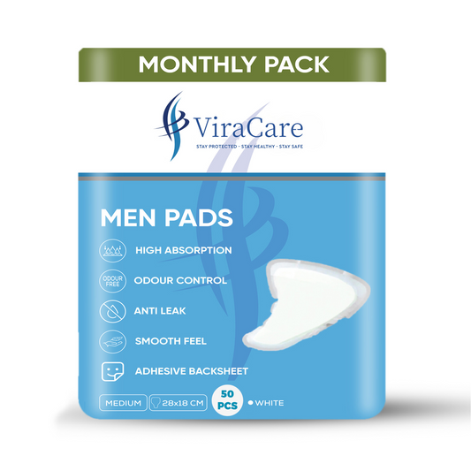 Men Pads Super: High Protection, Adhesive Backsheet, (Qty: 50)