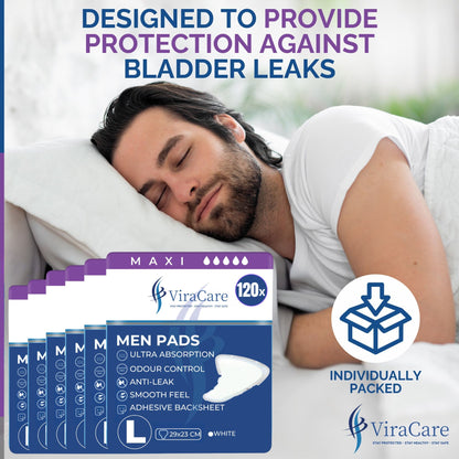 Maxi Men Pads: Male Incontinence Pad, Adhesive Backsheet, (Qty: 120)